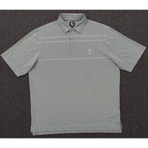 FootJoy Polo Shirt Mens XXL Gray Stripe Lake Nona Golf Club Performance‎ Stretch